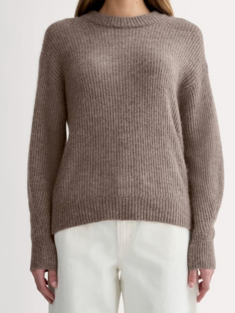 J.Crew Extra Soft Beige Solid Knit Sweater Crew Neck Long Sleeve Wool Blend XS